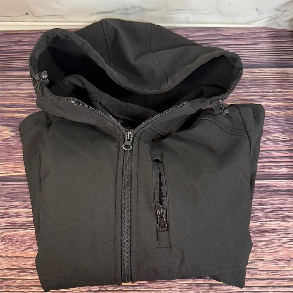 Forge Workwear‎ Kids Black RipStop Hooded Windbreaker Work Coat